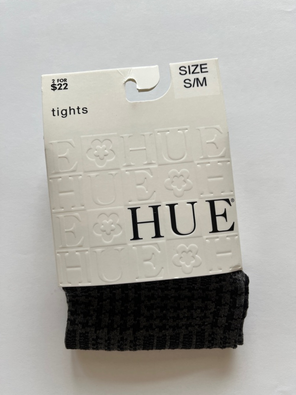 HUE Women’s Black & Gray Patterned Tights - S/M